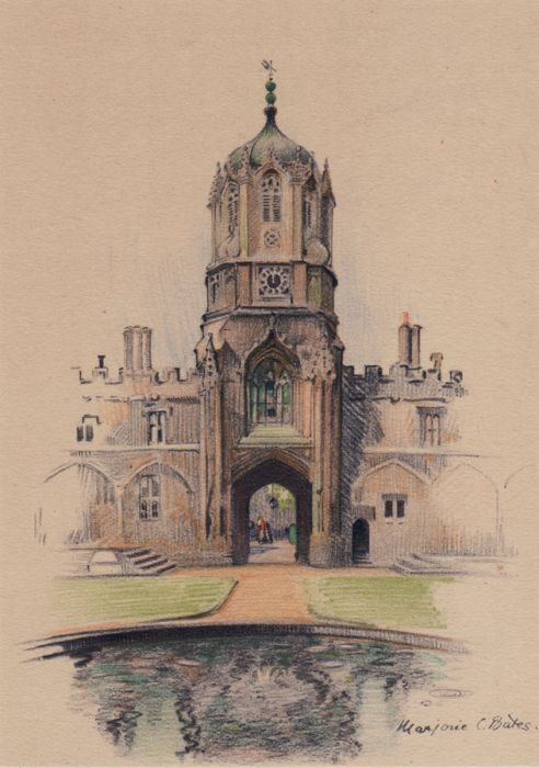 Marjorie C. Bates - 19th Century Print: Tom Tower, Christ Church, Oxford