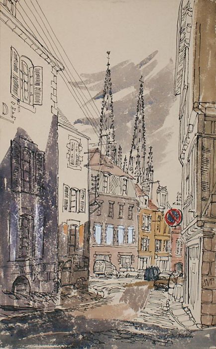 George Foster-Fletcher Quimper Watercolour