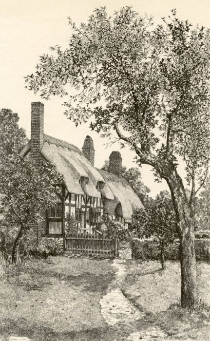 Anthony John - Signed Lithograph Anne Hathaway's Cottage