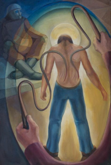 Diana Veale - Large 1979 Oil, Flagellation of Christ