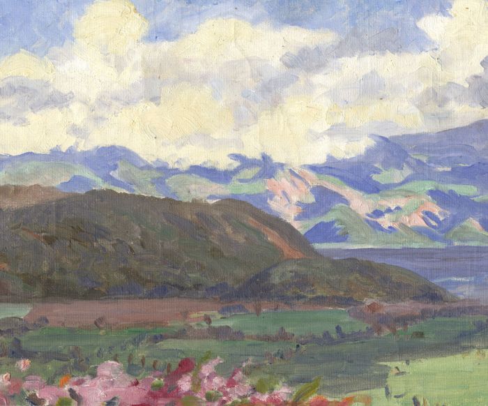 Mid 20th Century Oil - Impressionist Mountain Scene