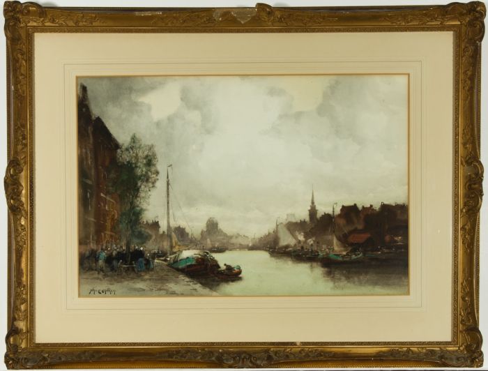 John E. Aitken (1881-1957) - RI exhibited  20th Century Watercolour, Rotterdam