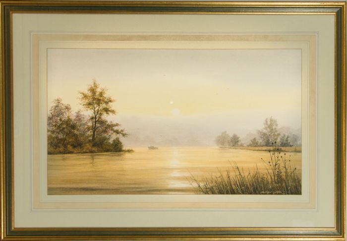 Stephen Foster - Signed Mid 20th Century Watercolour, Boat on a River at Dawn