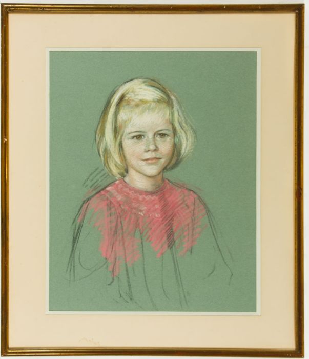 Dorothy Marguerit Colles (1917-2003) - Framed Pastel, Portrait of a Young Girl