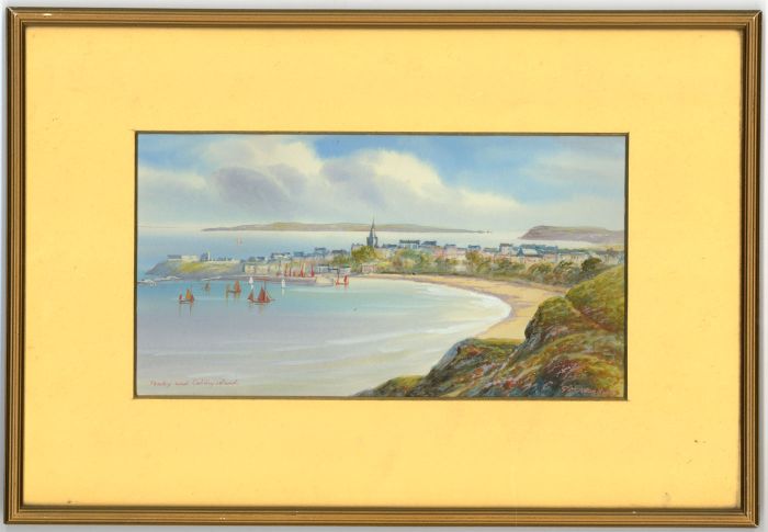 Garman Morris (G.M. Arondale) - 20th Century Gouache, Tenby and Caldey Island