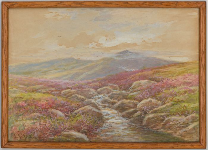 George Henry Jenkins Junior (1868-1919) - Signed Gouache, Moorland Landscape