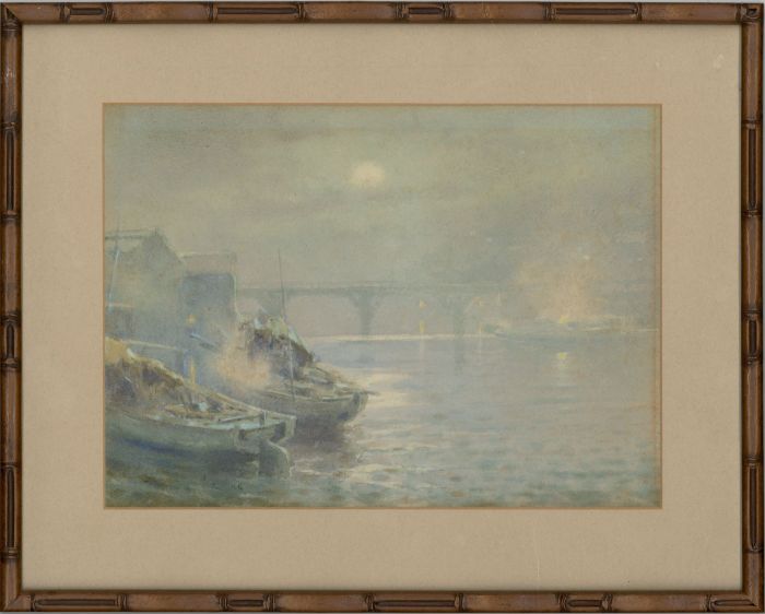 Fukutaro Terauchi (b.1890) - Signed Japanese Watercolour, Harbourside