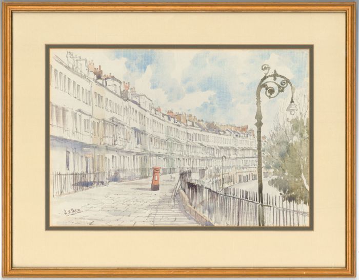 Anthony V. Pace - Signed Contemporary Watercolour, Royal York Crescent, Bristol
