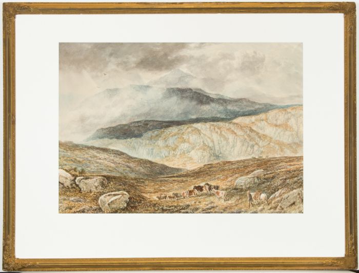 Attributed to Alfred H. Green - 19th Century Watercolour, Shepherd in Highlands