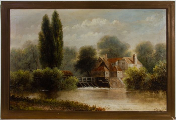 W. Gary  - Signed Early 20th Century Oil, Iffley Mill, River Thames