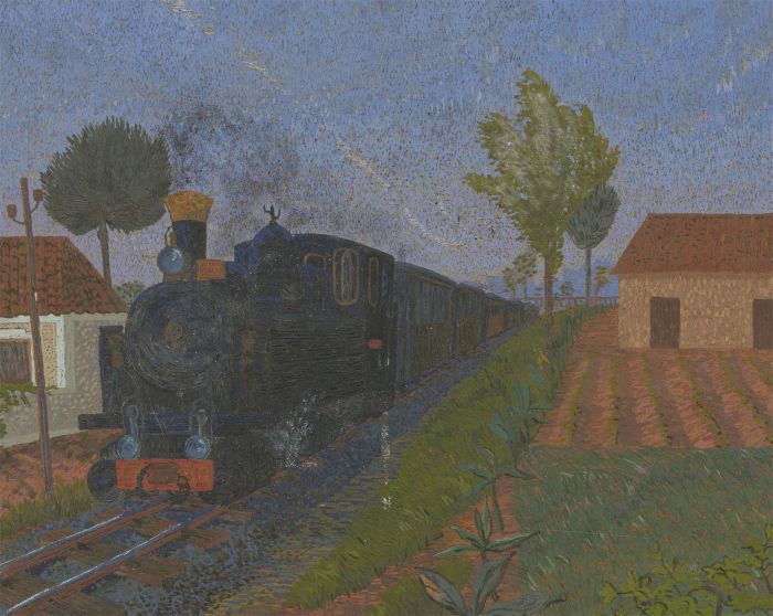 Malcolm J. Hitchcock RWA (1929-1998) - Signed 1965 Oil, Porto Suburban Train