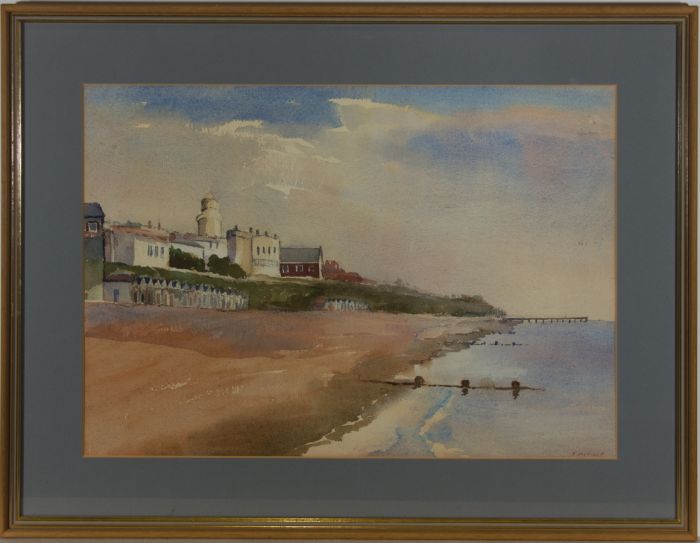 Philip Metcalf - Framed Mid 20th Century Watercolour, Lighthouse, Southwold