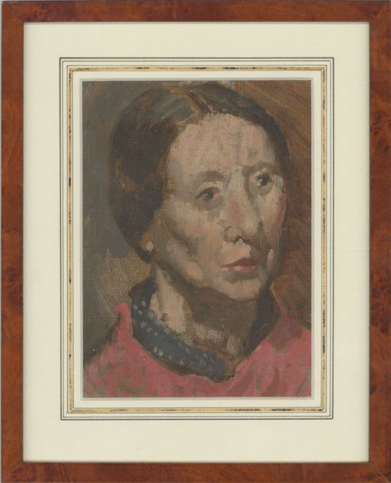 Attrib. Patrick Edward Phillips RP RWS (1907-1976) - Oil, Woman in Red Shirt