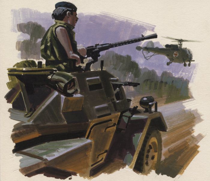 Mid 20th Century Gouache - Military Scene