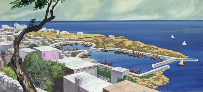 Mid 20th Century Gouache - Carthage is Born