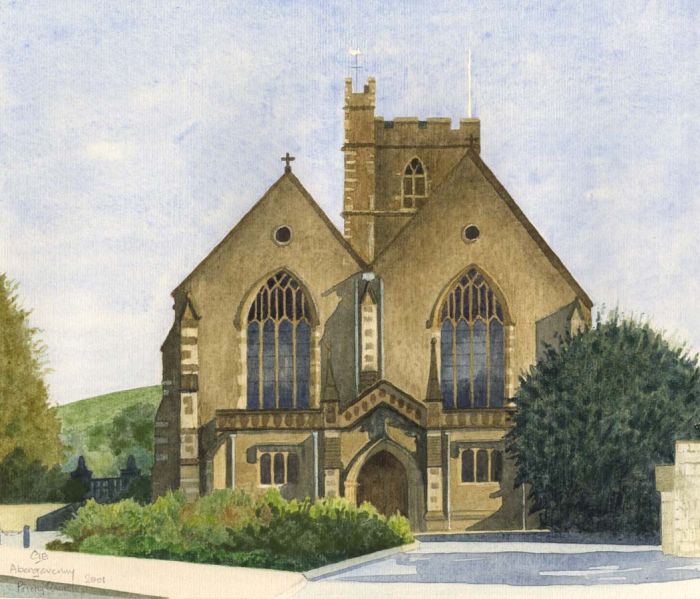 Monogram G.E. - 2001 Watercolour, Abergavenny Priory Church