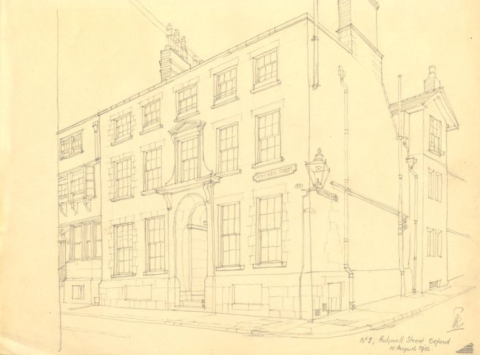 Thomas Rayson - 1936 Graphite Drawing, No. 1 Holywell Street, Oxford