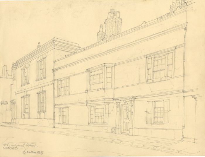 Thomas Rayson - 1937 Graphite Drawing, No. 6 Holywell Street, Oxford