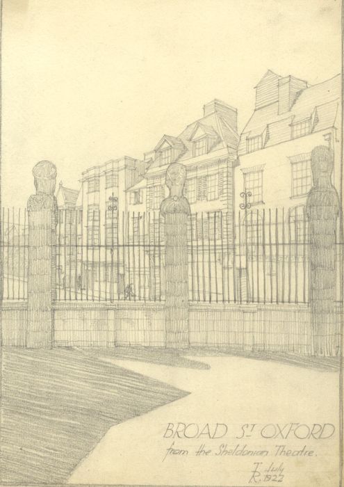 Thomas Rayson - 1922 Graphite Drawing, Broad Street, Oxford