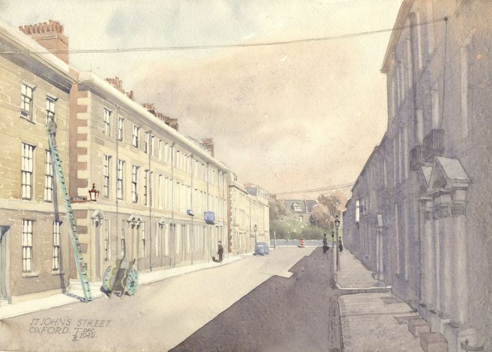 Thomas Rayson - 1942 Watercolour, St. John's Street, Oxford