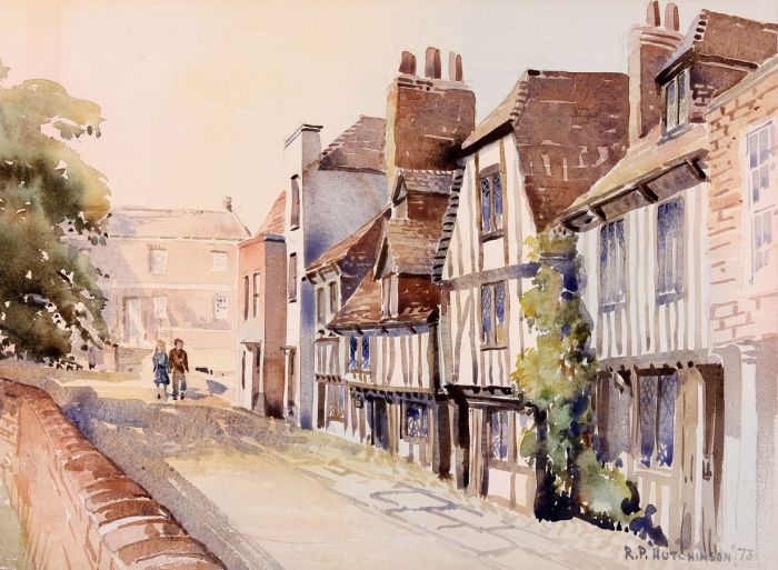 R.P. Hutchinson - 1973 Watercolour, Rye, Sussex