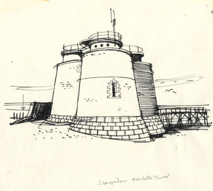 Paul Sharp - 1963 Pen and Ink Drawing, Slaughdon Martello Tower