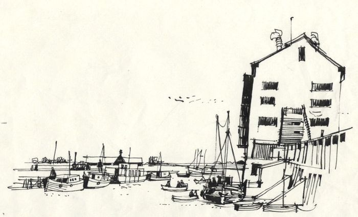 Paul Sharp - Mid 20th Century Pen and Ink Drawing, Ballsbridge