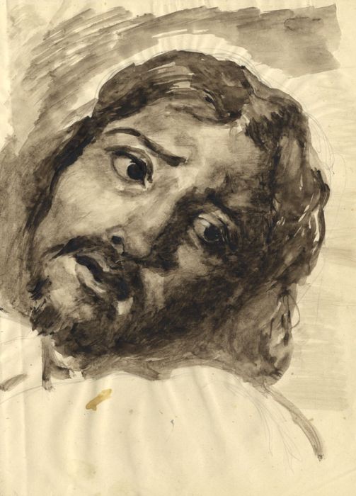 1945 Watercolour - Detail after Christ After the Flagellation... by Velazquez