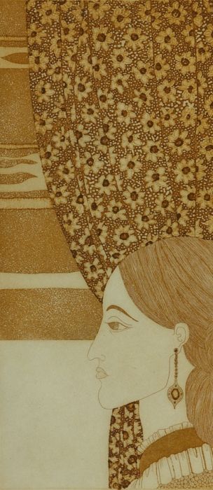 Catherine Grubb - Early 20th Century Etching, Signed Limited Edition "Curtain"
