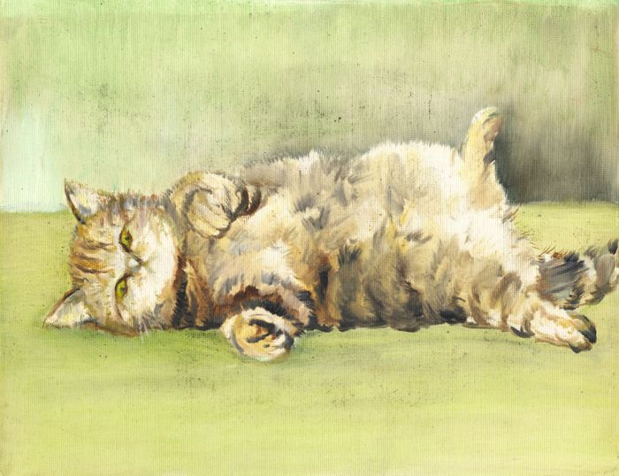 Deirdre Henty-Creer FRSA - Mid 20th Century Oil, Cat