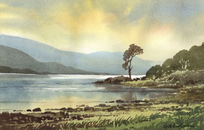 Keith Burtonshaw - Contemporary Watercolour, Rydal Water, Lake District
