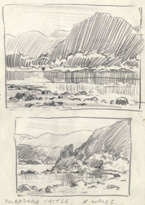 Keith Burtonshaw - Contemporary Graphite Drawing, Dolbadarn Castle, North Wales