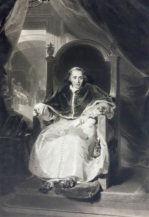 Samuel Cousins RA - 1829 Mezzotint, Pope Pius VII, after Sir Thomas Lawrence