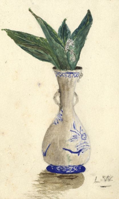 L.J. Webster - Early 20th Century Watercolour, Plant in Vase