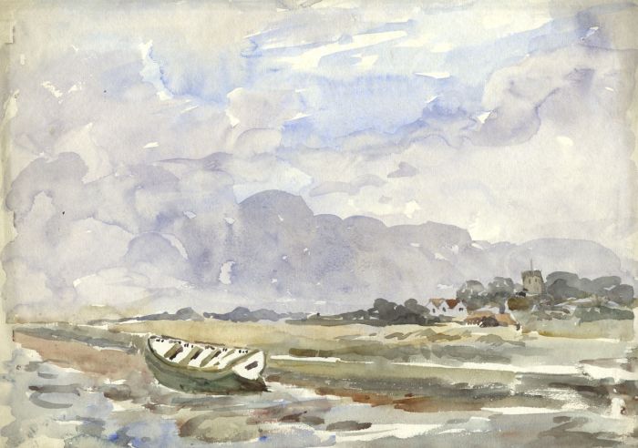 Ellen Mary Maria (Nellie) Eaton - 1934 Watercolour, Slaughden, Suffolk