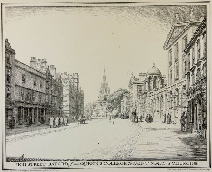 Early 20th Century Lithograph - High Street Oxford