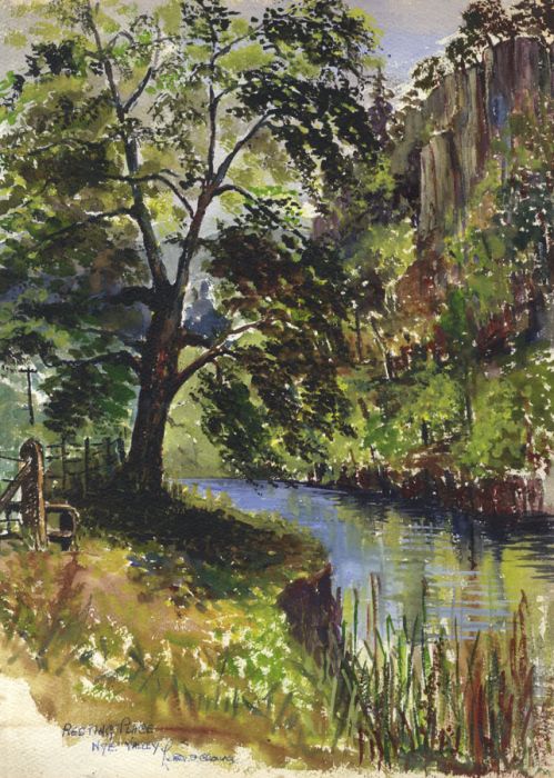 Lester S. Clarke - Mid 20th Century Watercolour, Resting Place, Wye Valley