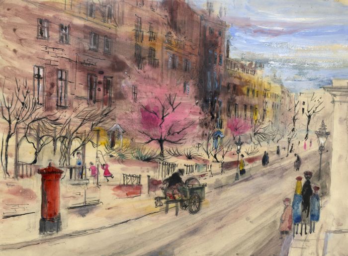 Violet Hilda Drummond - Early 20th Century Watercolour, City Street