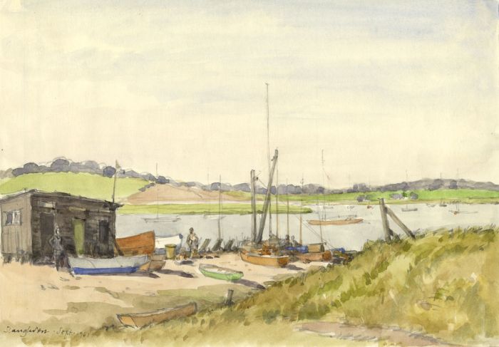 Sydney Maiden - 1961 Watercolour, Slaughden, Suffolk