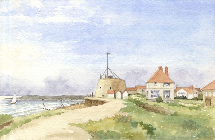 W.G. Lewis - Mid 20th Century Watercolour, Martello Tower, Felixstowe, Suffolk