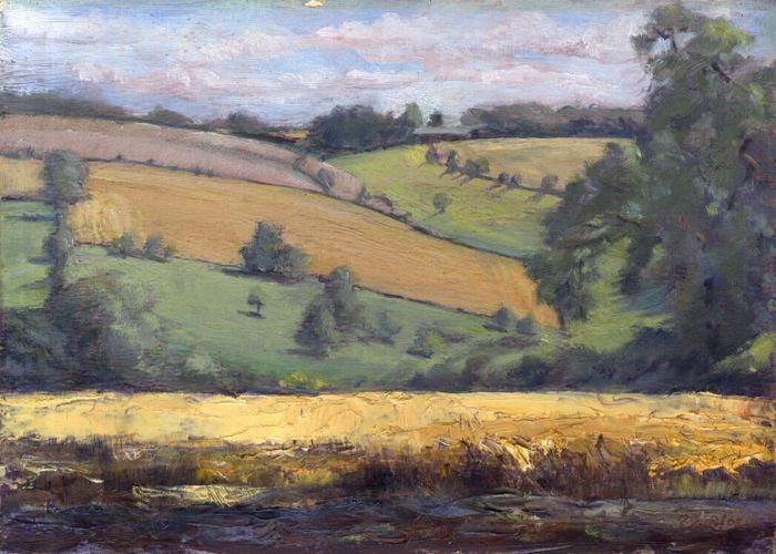 David Thistlethwaite - 2005 Oil, Dry Valley, North Cerney, Gloucestershire