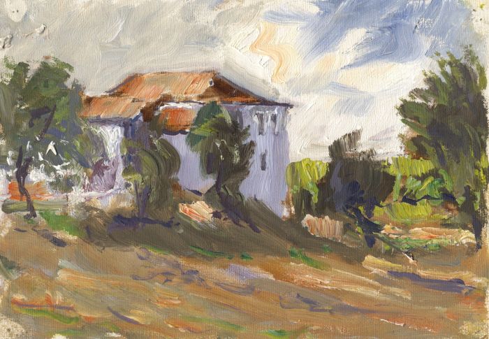 Frank Forty (1902-1996) - 1966 Oil, Farm twixt Setubal and Cacilhas, Portugal