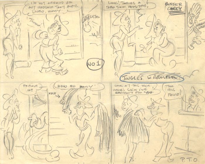 Walter (Wally) Robertson - 6 Mid 20th Century Graphite Jingles Cartoon Drawings