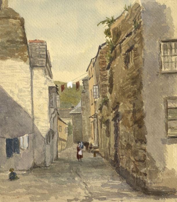 1861 Watercolour - Children in Alleyway