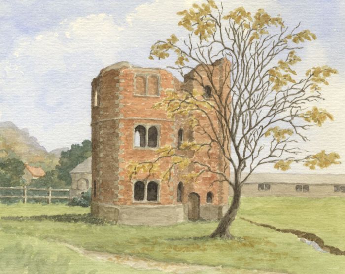 Eileen Lewis - 1968 Watercolour, Otford, Ruins of Bishop's Palace, Kent