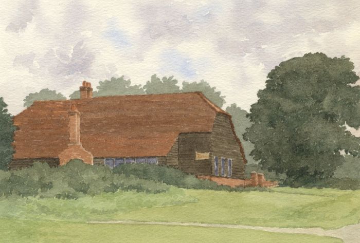 Eileen Lewis - 1968 Watercolour, The Red Barn, Blindley Heath, Surrey