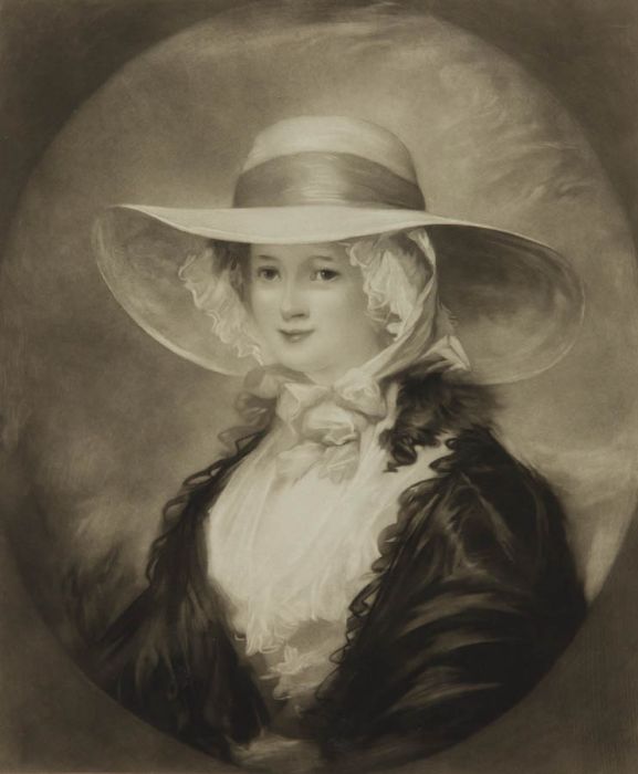1914 Mezzotint - Woman in a Fine Hat