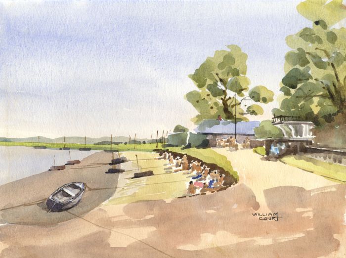 William Court - Contemporary Watercolour, Summer on the Harbour