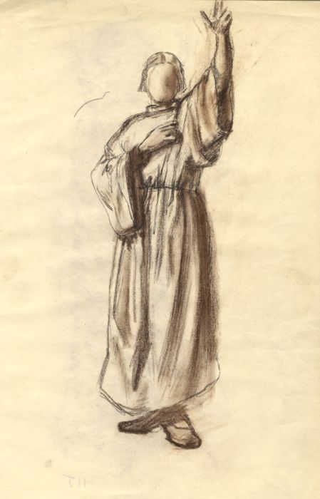 Early 20th Century Sanguine - Classical Sculpture Study