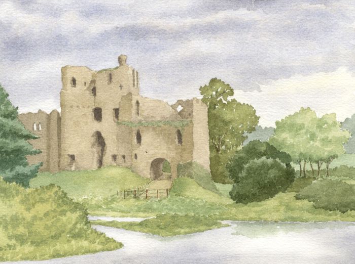 Eileen Lewis - 1987 Watercolour, Brougham Castle, Cumbria